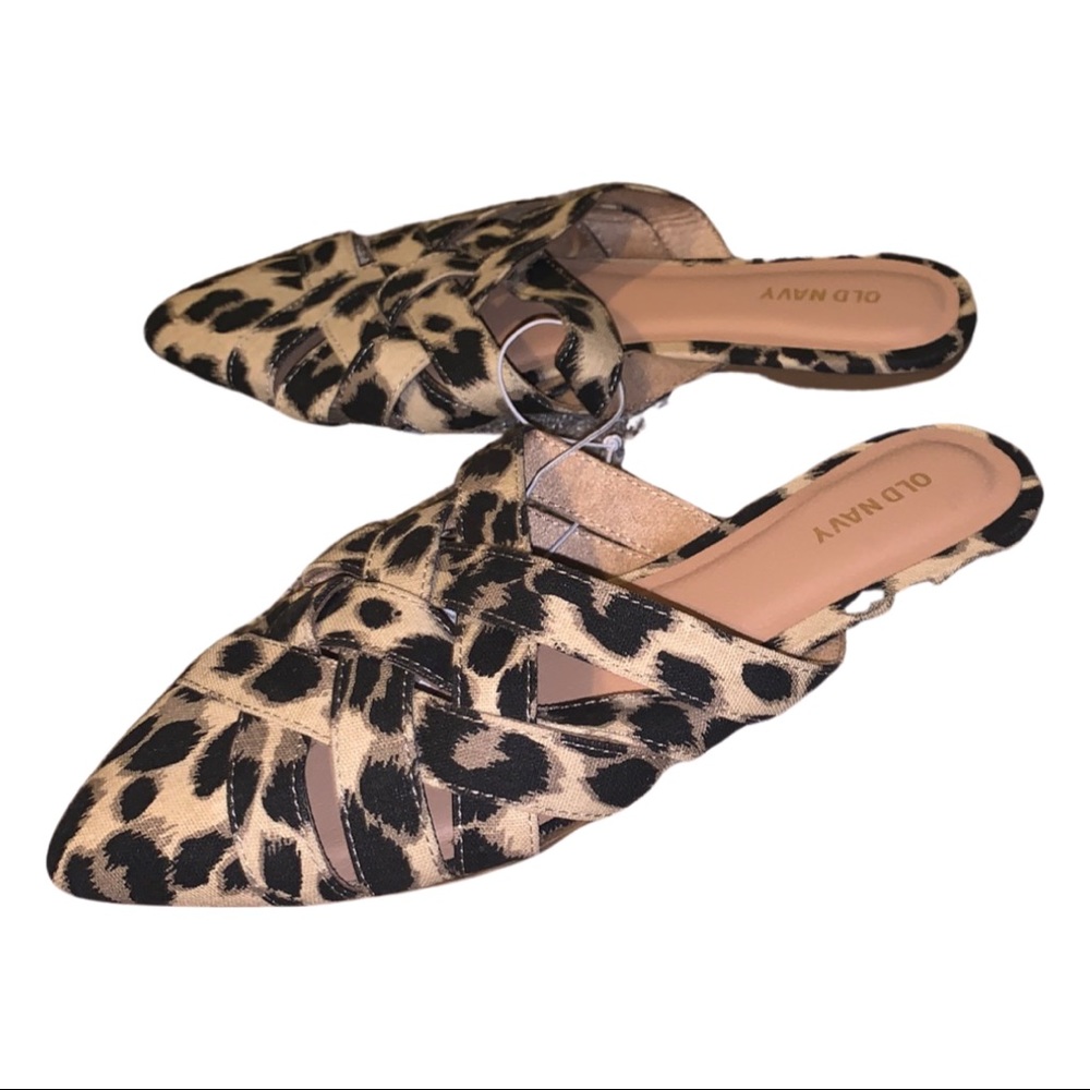 Cheetah pointy toe mule size 7.5